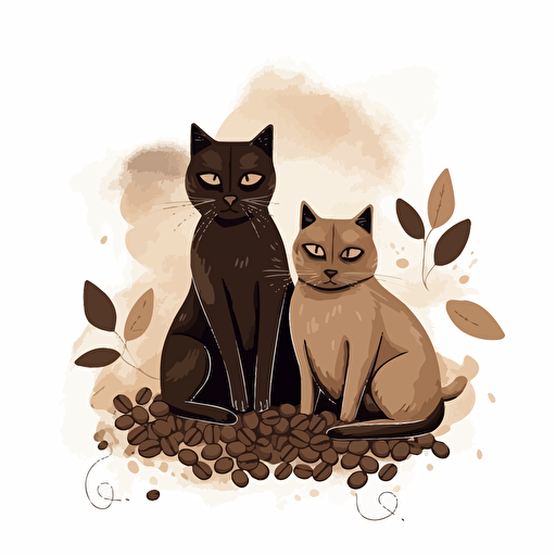 a clever design combining coffee beans and cat illustrations, promoting the idea of a perfect blend of two beloved things