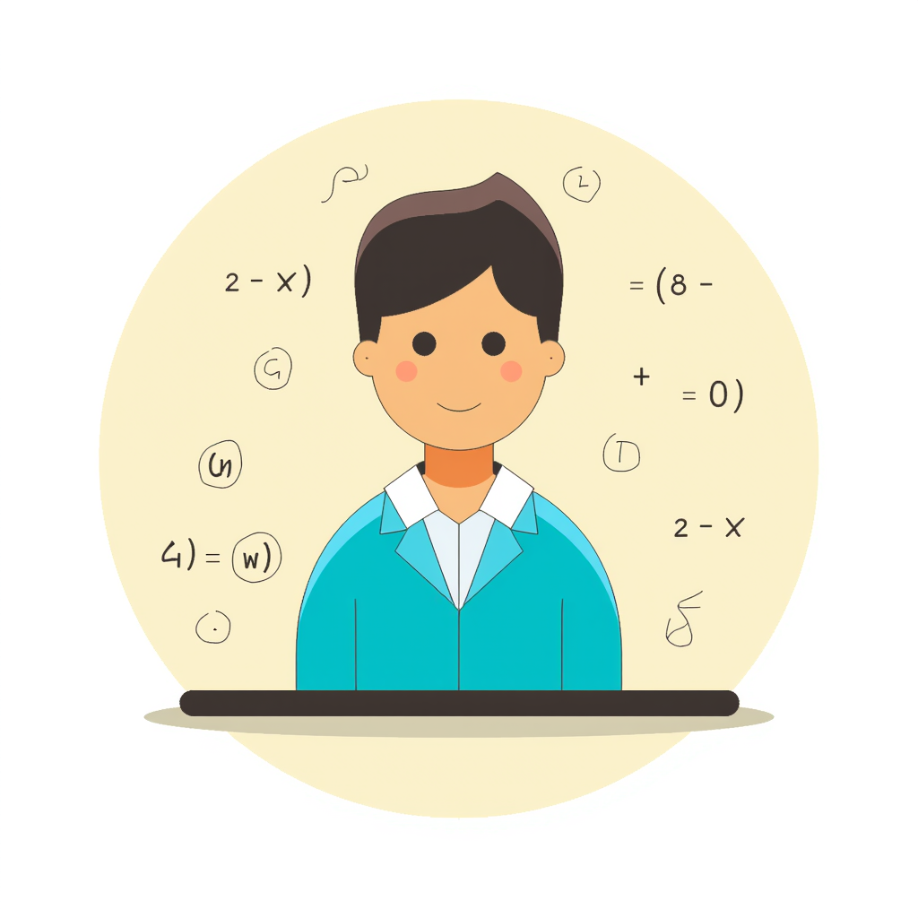 a person with math equations