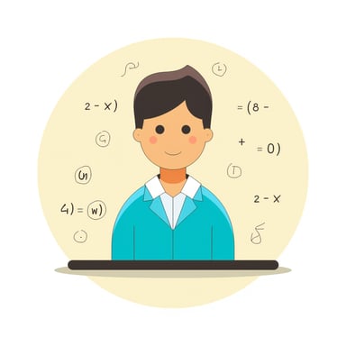 a person with math equations