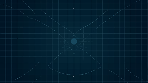 flat design grid, vector art, minimalist, dark blue background