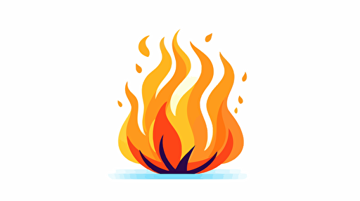 beautiful flat vector fire on white background