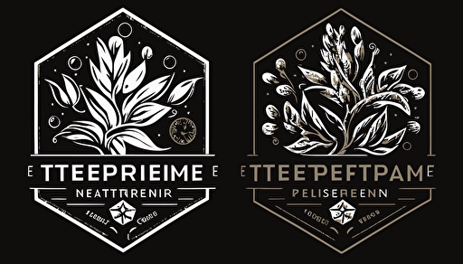 vector terpene logos, modern, black and white