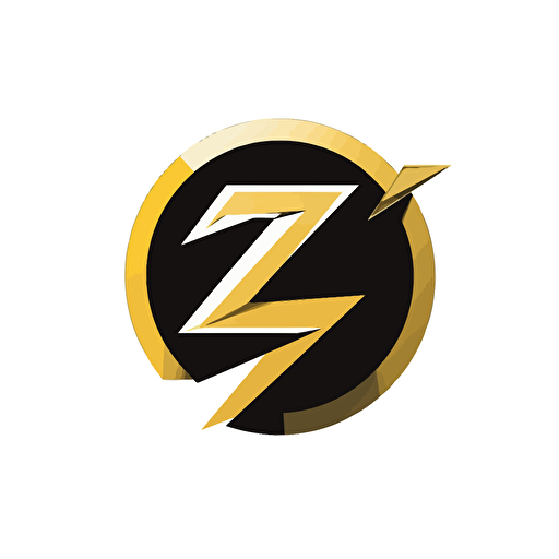 vector logo, plain white background, brand called Zephiro Official, big letter z, yellow gold and black color scheme