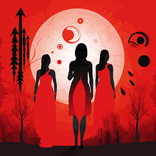 a report cover for the National day for Missing and Murdered Indigenous Women, Girls, and Two-spirited People, red dress symbology, vector