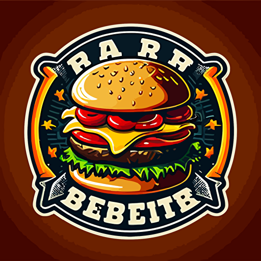 Burger logo:sticker,illustration ,vector ,cartoon style