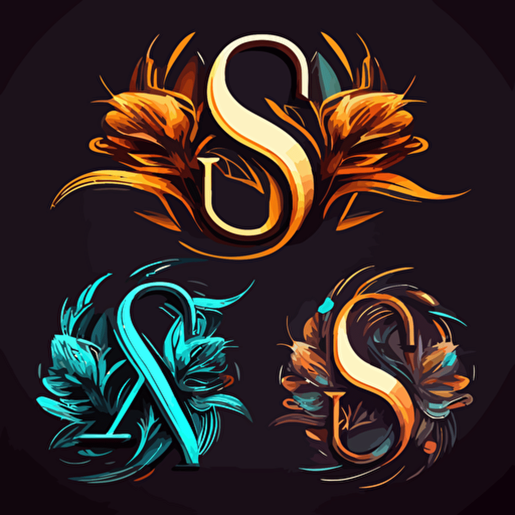 vector two color logo intertwining these three letters: S A I