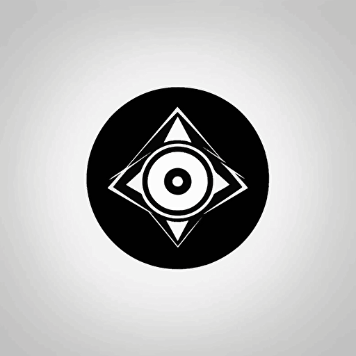 Logo of an eye, minimalist icon, vector, black on white background