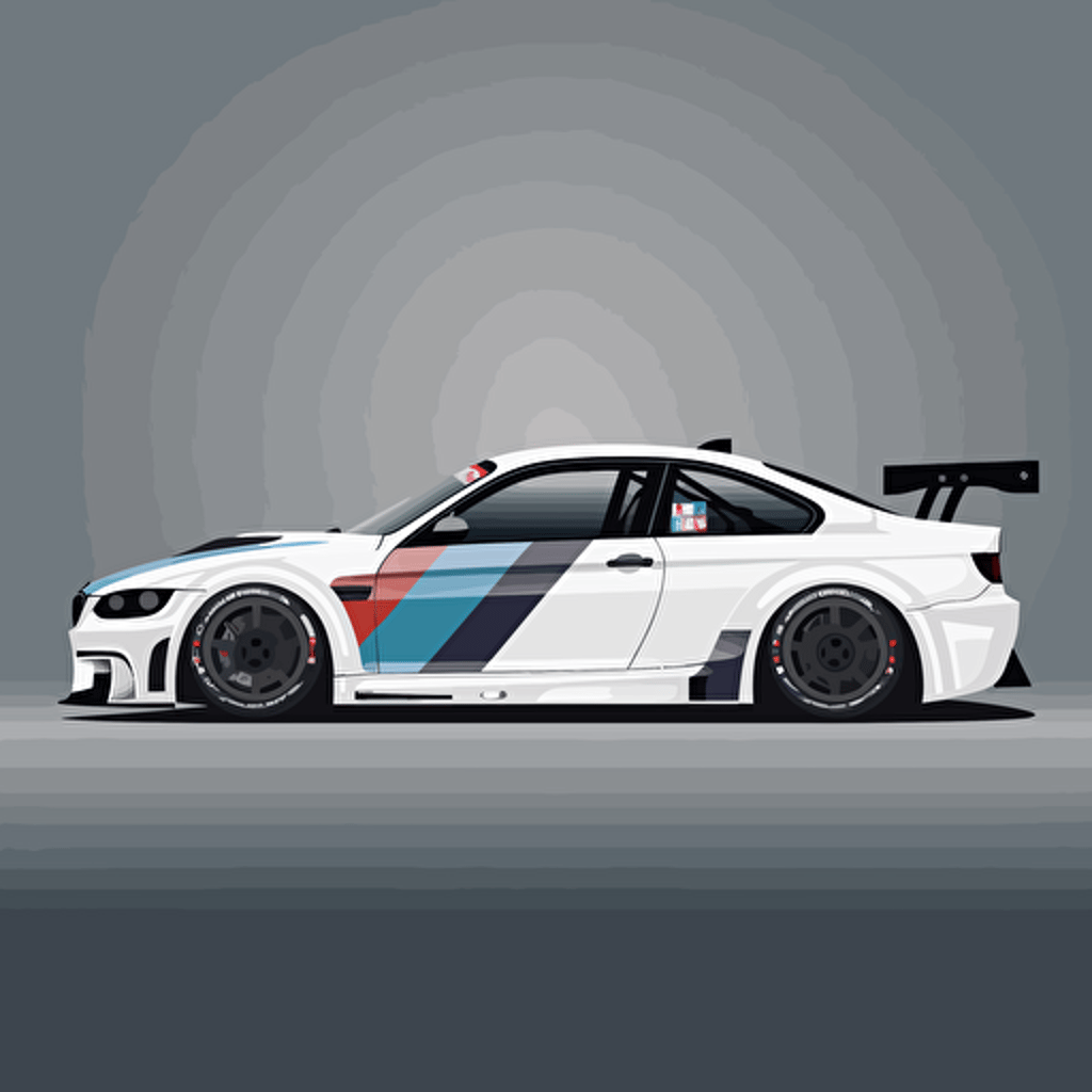 simple vector illustration of BMW M3 race car, side view