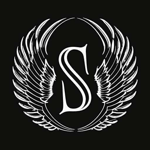 a record label logo using the letter S. an angel halo is located above the S. The logo needs to be super simple. It needs vector contour