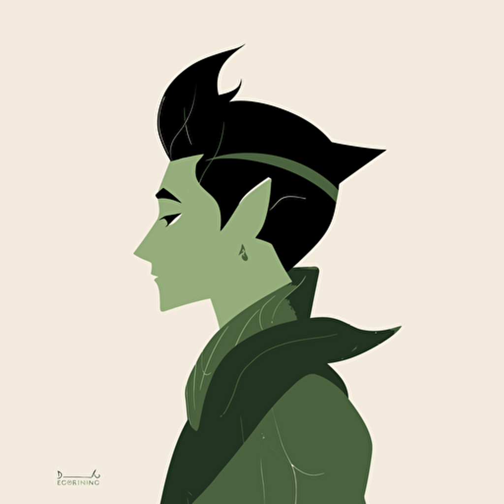 Character Design ,simple illustration ,elf,vector ,silhouette