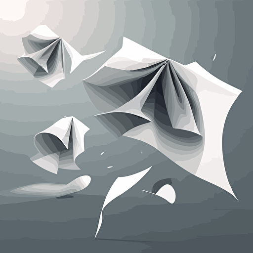 sheets of paper blown about by the wind, vector illustration