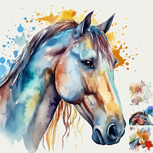 Horse Clipart, Watercolor, vector, hd