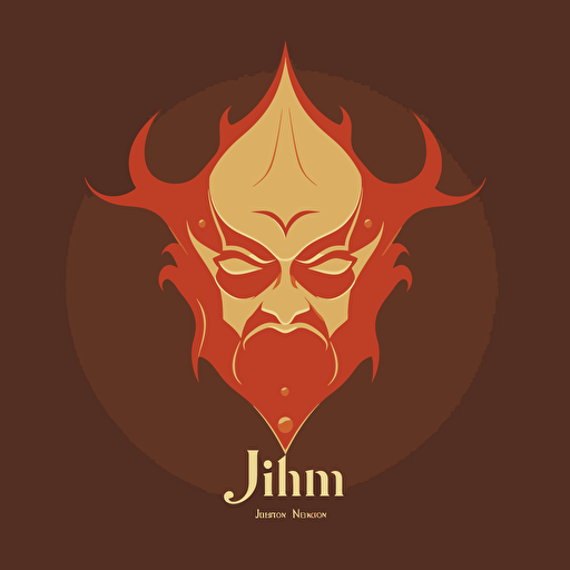 logo, djinn, by ghibli, vectorial, red orange color, adobe illustrator, no text, minimalist