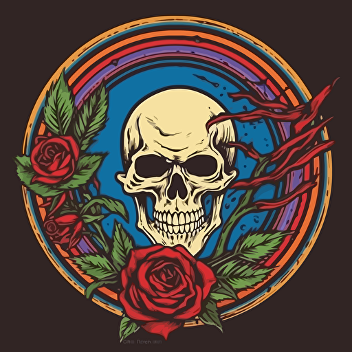 grateful dead vector art, high definition, steal your face, roses, wagon wheel ar 200:200
