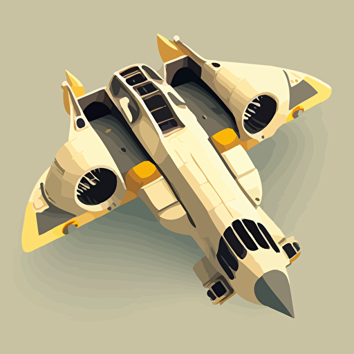 space ship, top-down view, clean, simple, vector