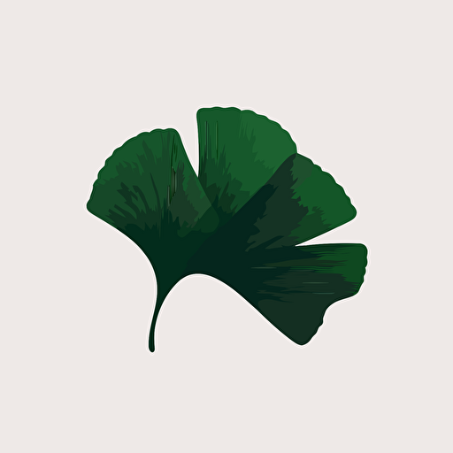 vector logo for Instagram account, very minimalist dark green ginkgo leaf, one color, no surface structure, white background, no text