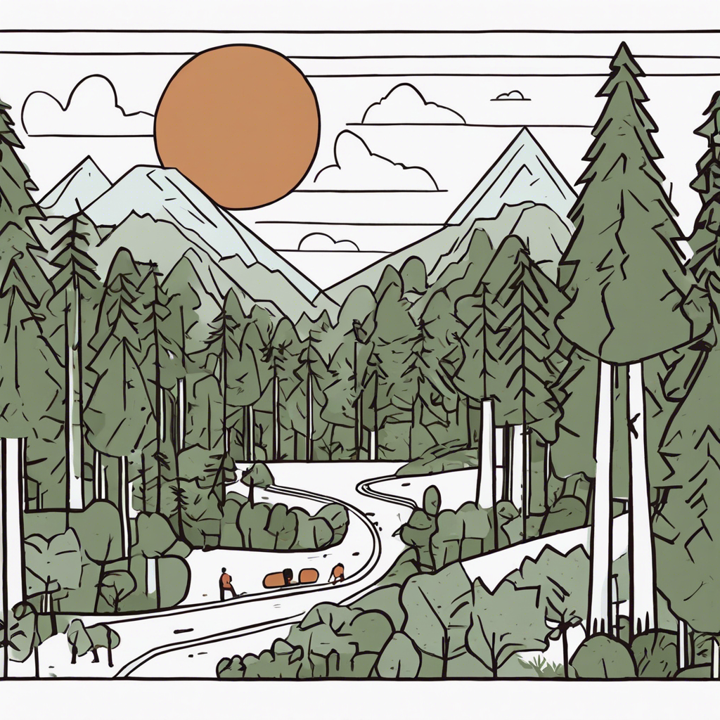 a forest, illustration in the style of Matt Blease, illustration, flat, simple, vector