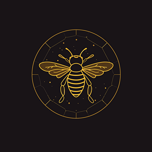 flat logo design, vector, modern, minimalistic bee symbol,