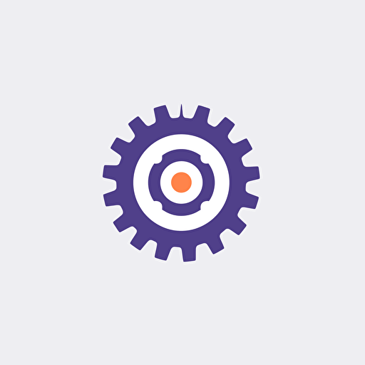 flat vector logo of a gear, for corporate optimisation team, minimal, by Pablo Picasso