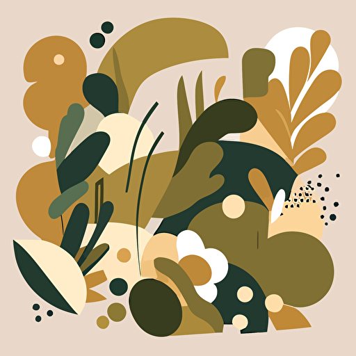 vector art, earth tones, Matisse style shapes