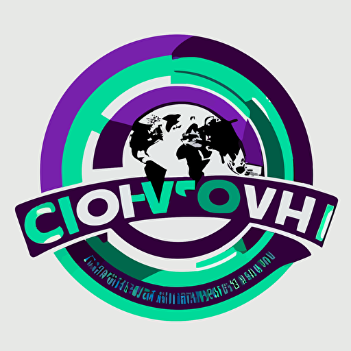 "iFlowCash" company and "groshify" company collaboration Logo. separated in green/white and purple/turquoise/black colours. Main theme is international money transfers and global finance. flat logo vector