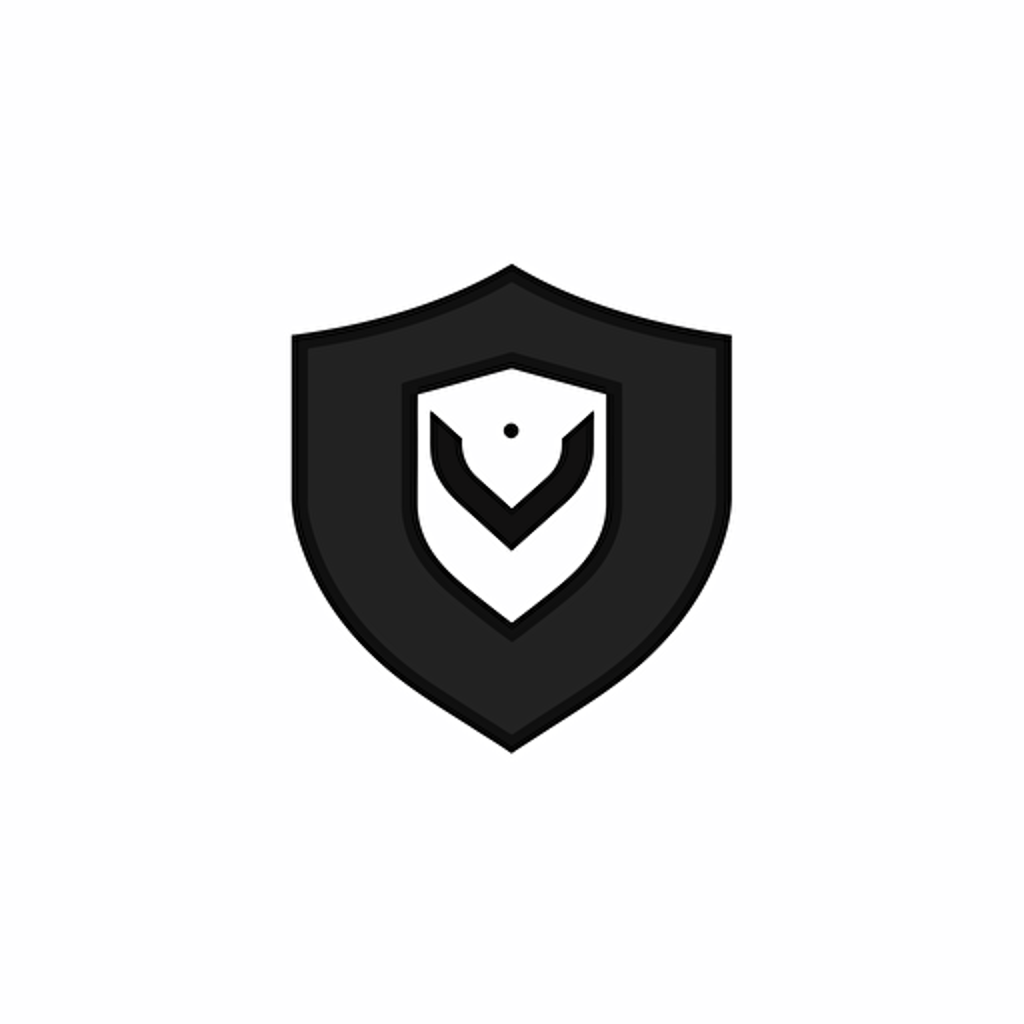 Clean, simple, modern, vector, black and white logo for a blockchain verification service.