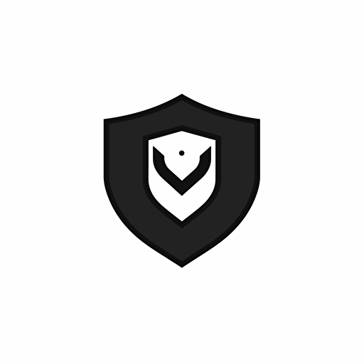 Clean, simple, modern, vector, black and white logo for a blockchain verification service.