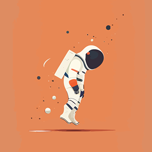 Illustrate a floating astronaut for a modern web application's 404 page using a minimal vector flat style.