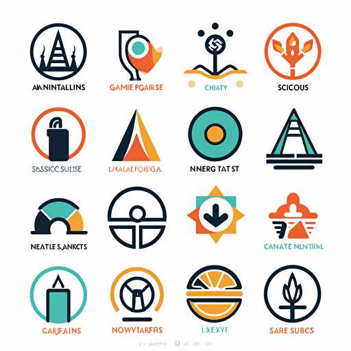 a Finance company logo set. Stocks and money themed. Simple flat vector.