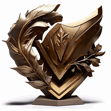 cofre de tesoro, bronce, vectorial, fondo blanco, estilo league of legends