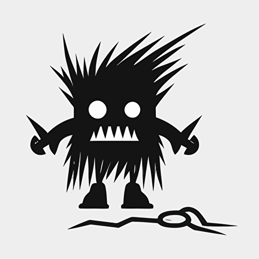 simple monster recharging symbol, black and white, vector, flat, svg, dnd style