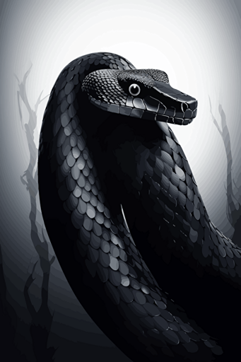 black snake, vector illustration