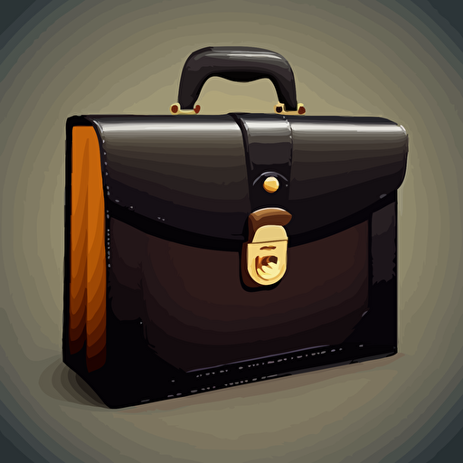 illustration of business briefcase. vector, moody, contrasting shadows.