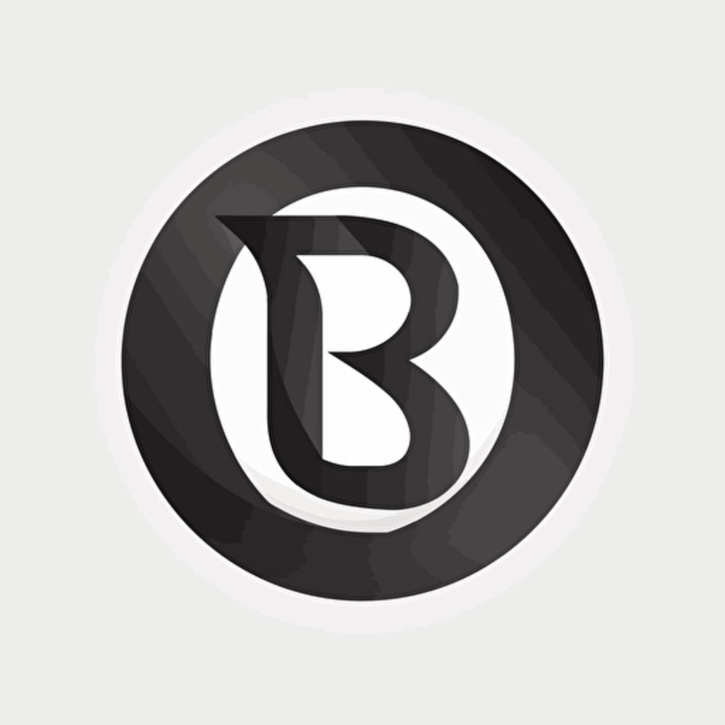 Modern Elegant iconic logo of 2 letter B's, Black vector, on a White background