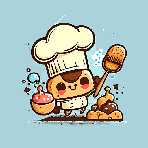 a cute mascot of a baker in vector style