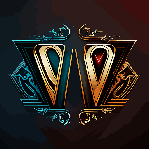 vector logo of cards with VS letters