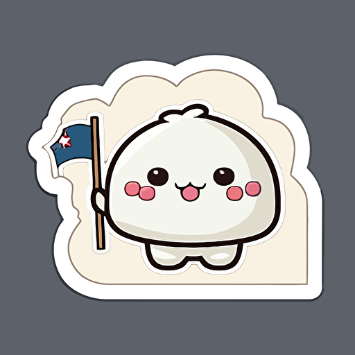 sticker, south carolina state flag, kawaii, contour, vector, white background