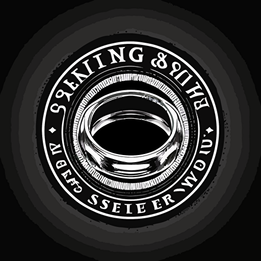 black and white logo ring, inside the ring is the text Shop, vector