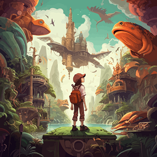 a vector artwork of "Adventure Awaits"