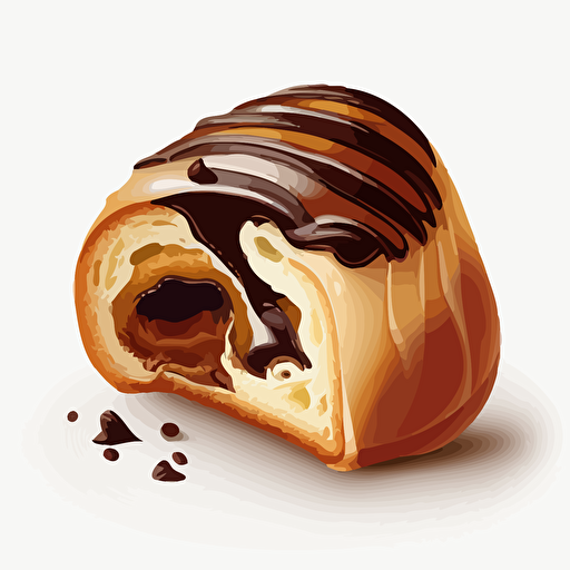 pain au chocolat, vector art, high quality, white background