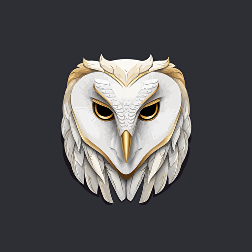 white barn owl mask, vector, logo