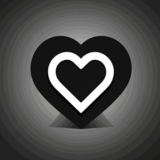 simple heart icon, in black, vector