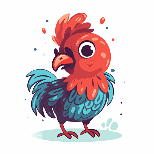 a cute rooster, , vector, a simple drawing, q 2