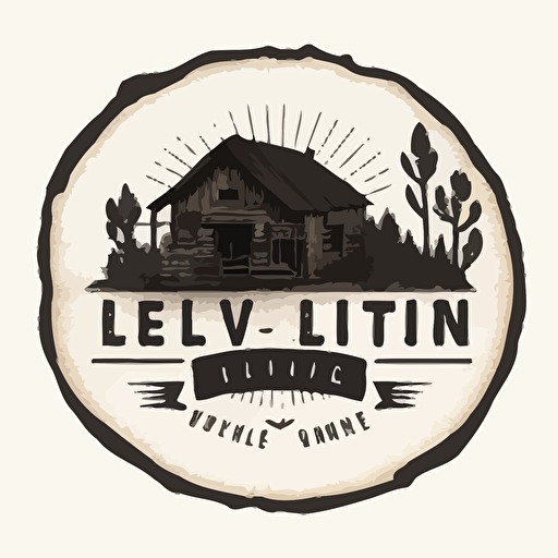 very simple rustic iconic logo with the "LiveIn", black vector, on white background