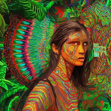 ancient shipibo female spirit glowing eye vibrant fractal butterfly wings sacred geometry meditating woven rainforest psychedelic cosmic ripples igor morski josip csoor zdzislaw beksinski rendered lumion 8k resolution psychedelic lighting pastel color scheme trending artstation realistic shadows 3d rendered lumion photorealistic 20