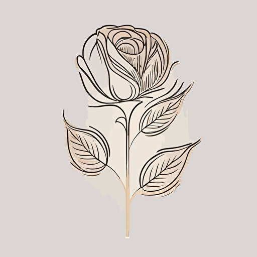 minimal line logo of a rose, vector