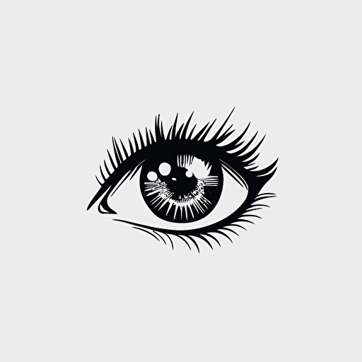 logo ,eye, vector ,simple ,flat ,low detail, smooth ,plain ,minimal ,straight design,white background,Kasiwa sato style