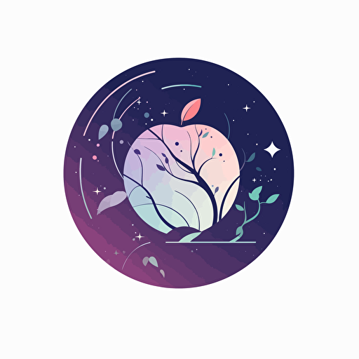 Sophisticated cosmic startup logo, Apple Inc.-inspired refinement, minimalist celestial elements, contemporary atmosphere, vector illustration, Adobe Illustrator