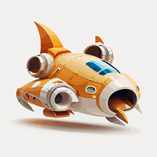 spaceship, vector, white background