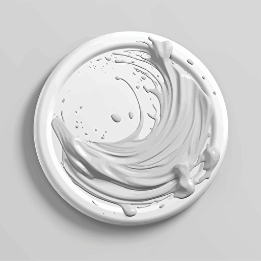 rounded white flat splash paint, vector